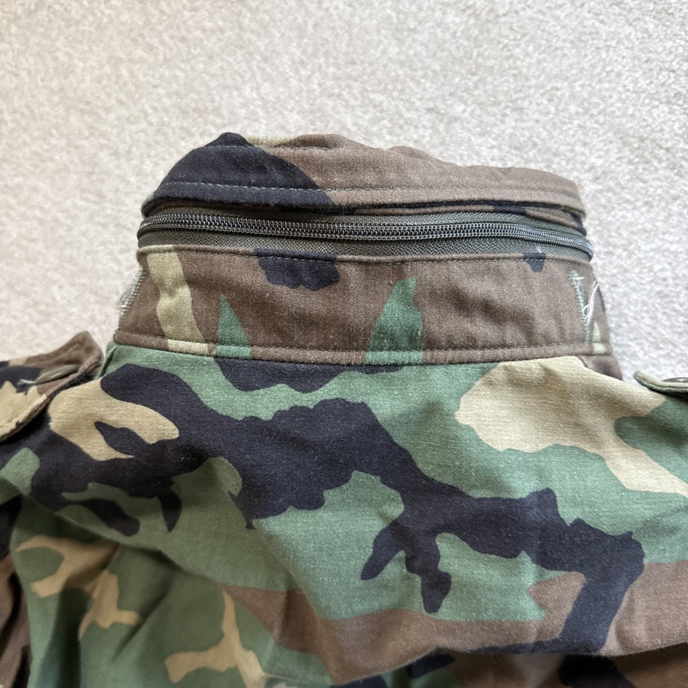 US Army Military Cold Weather Field Jacket Coat Mens Large Woodland Camo 90s - Picture 8 of 11